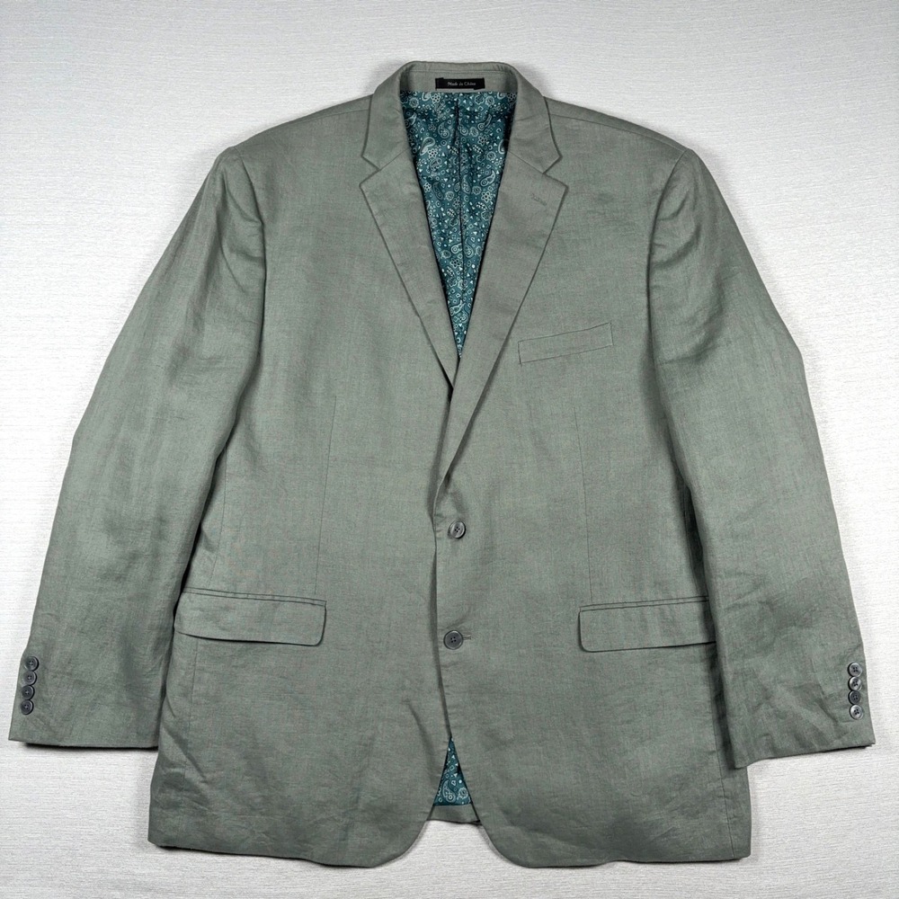 Lauren Ralph Lauren Linen Blazer Mens Size 50L Green Single Vented